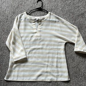LOFT 3/4 sleeve striped blouse, S